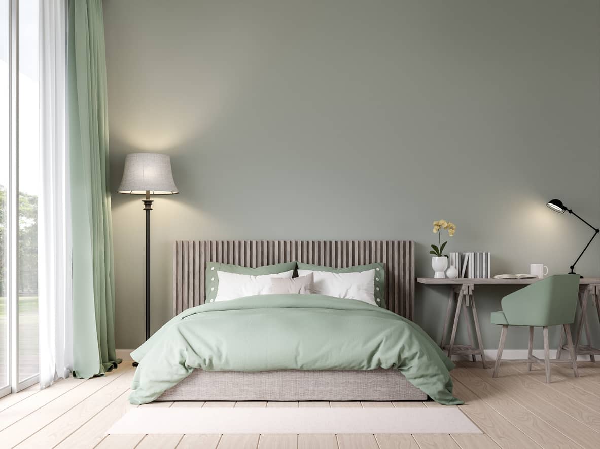 Inspiration : la chambre vert sauge et bois de Marie