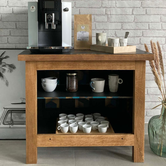 Bar à café en chêne massif