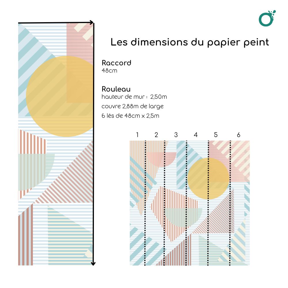 Papier-Peint Algo " Douce Géométrie " - Bleu Clématite