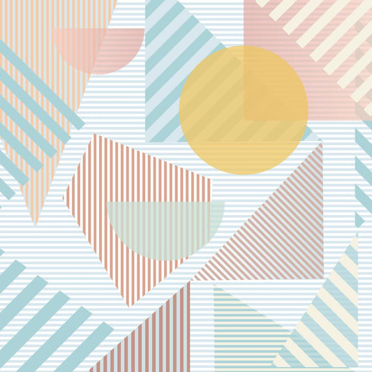 Algo "Soft Geometry" Wallpaper - Clematis Blue