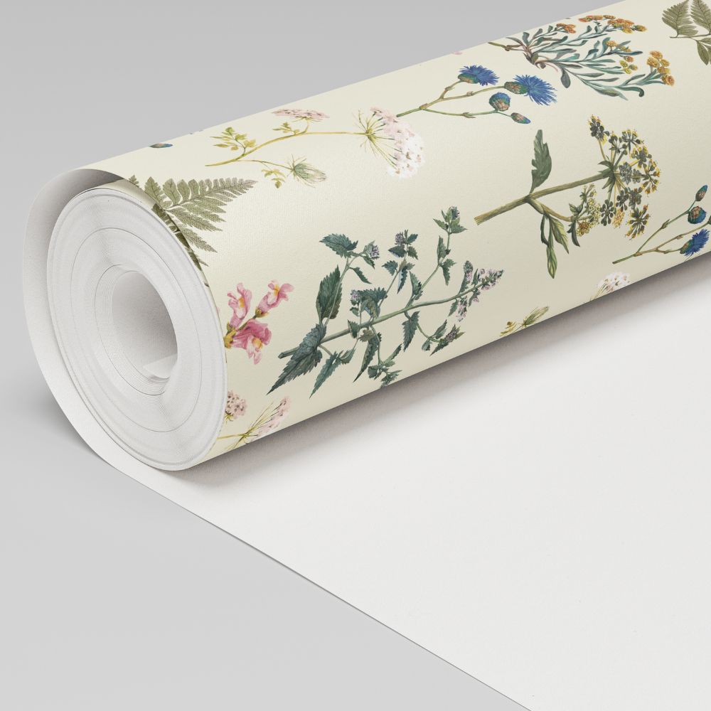 Papier-Peint Algo " Botanique Royale " - 5 lés - Blanc Beluga
