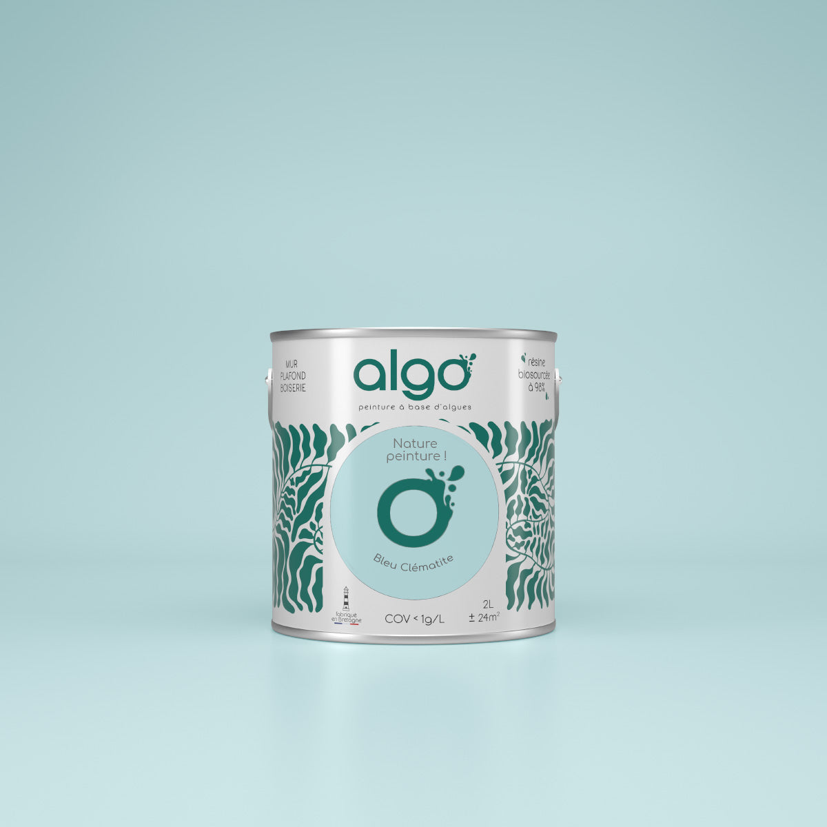 Papier-Peint Algo " Douce Géométrie " - Bleu Clématite