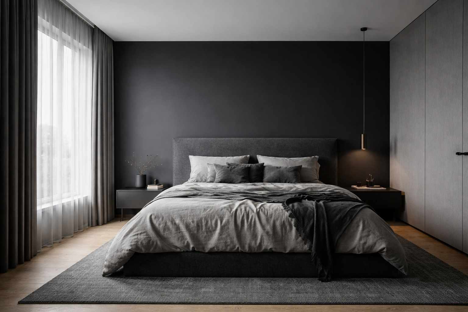 Nos inspirations pour peindre votre chambre en gris et noir