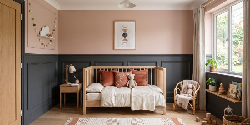 Peindre un soubassement dans une chambre d’enfant