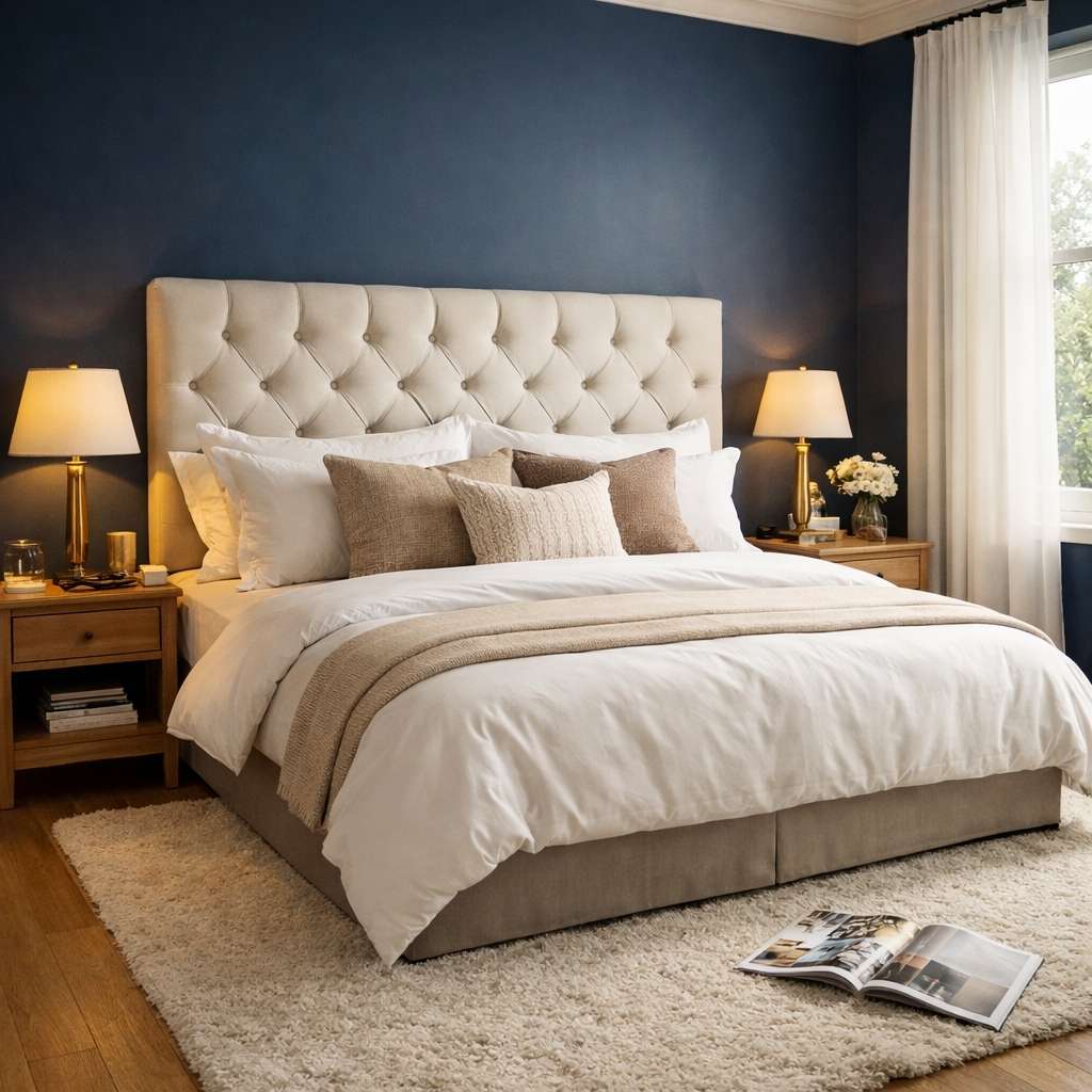 Le mur bleu nuit dans les différentes pièces de la maison : idées et c ...