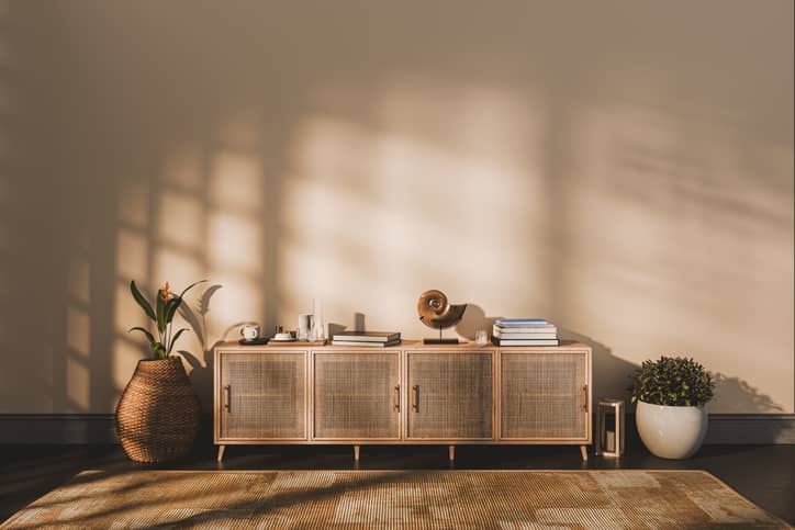 Le salon peint en beige caramel doré de Nicolas