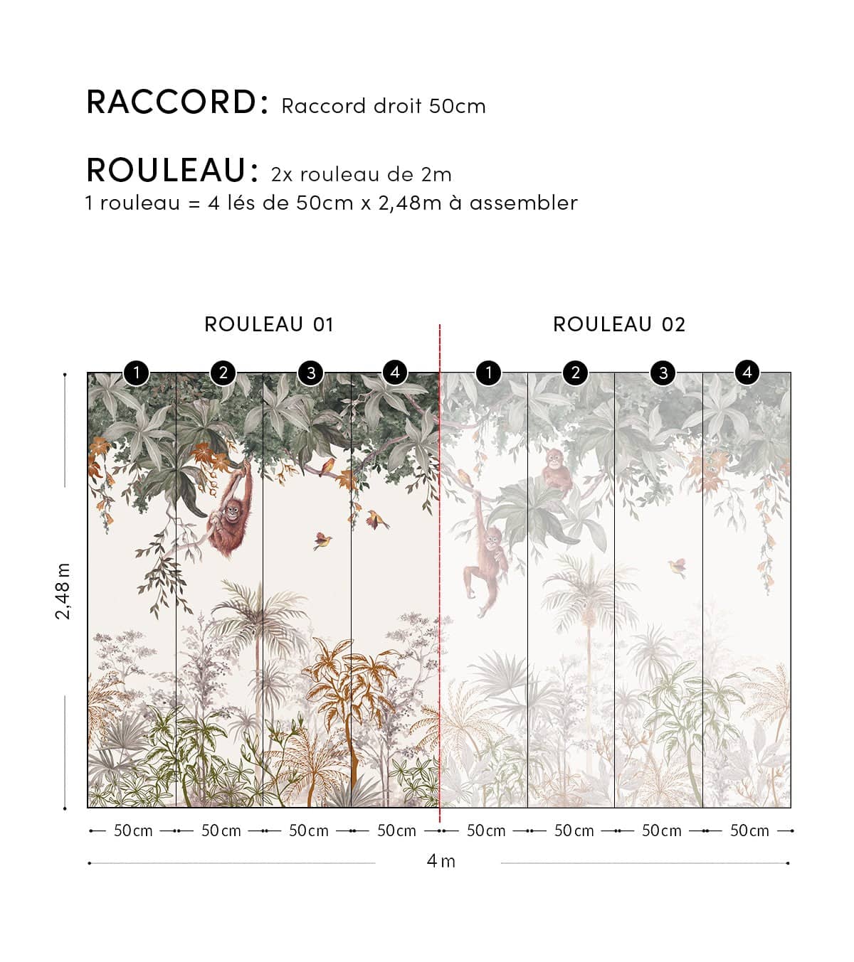 UTAN - Papier peint panoramique - Les singes