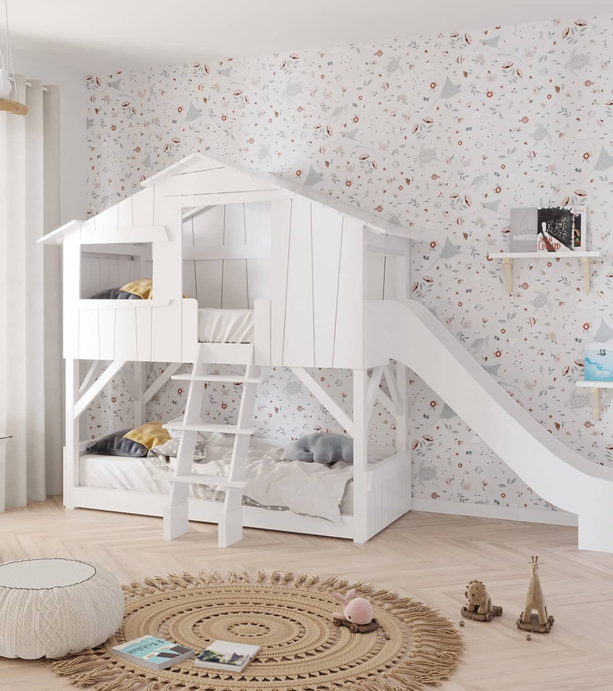 OCEAN FIELD - Papier peint enfant - Motif animaux de l'océan