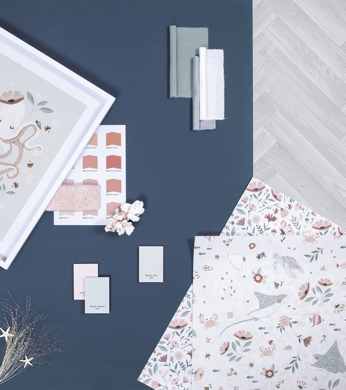 OCEAN FIELD - Papier peint enfant - Motif animaux de l'océan