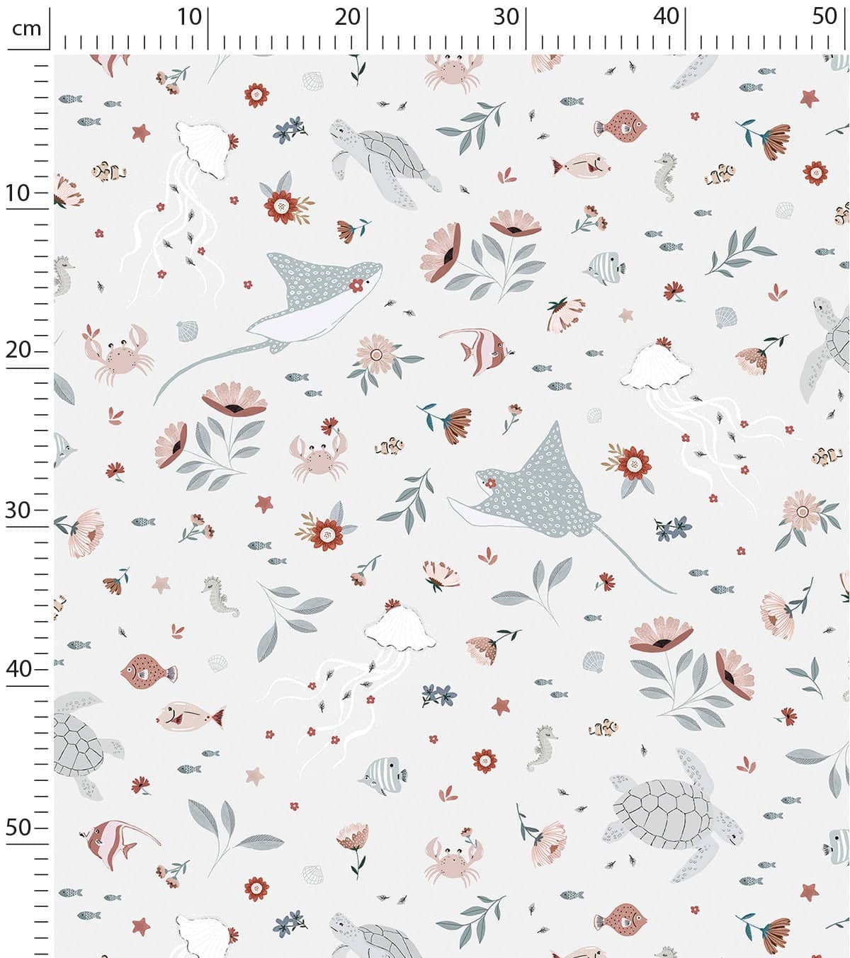 OCEAN FIELD - Papier peint enfant - Motif animaux de l'océan