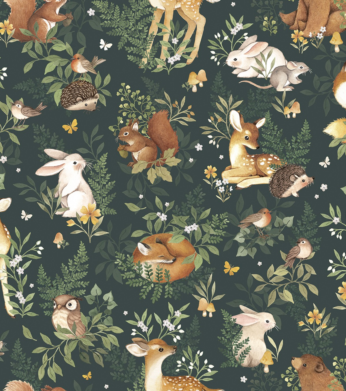 FOREST - Papier peint enfant - Motif animaux de la forêt