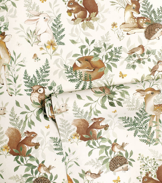 FOREST - Papier peint enfant - Motif animaux de la forêt