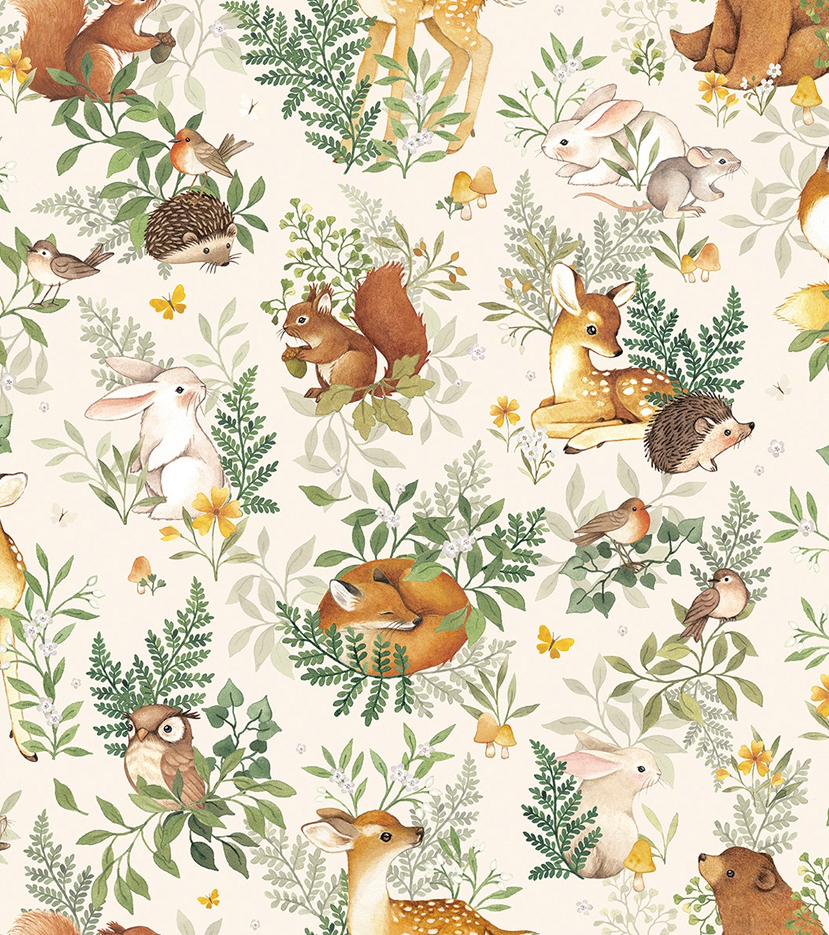 FOREST - Papier peint enfant - Motif animaux de la forêt