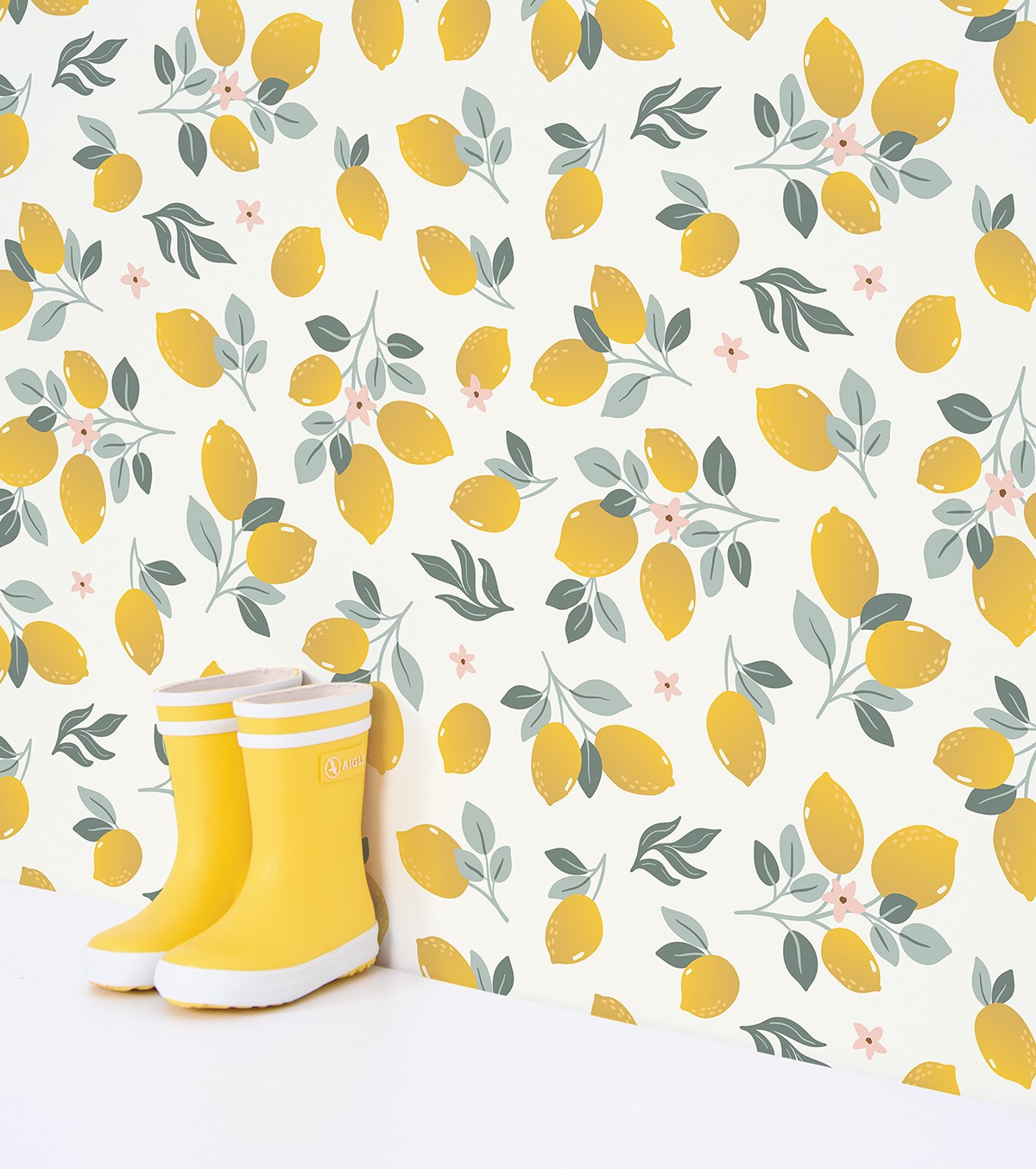 LOUISE - Papier peint enfant - Motif citrons