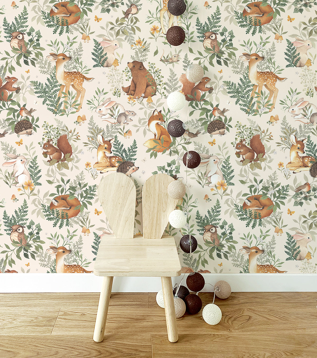 FOREST - Papier peint enfant - Motif animaux de la forêt