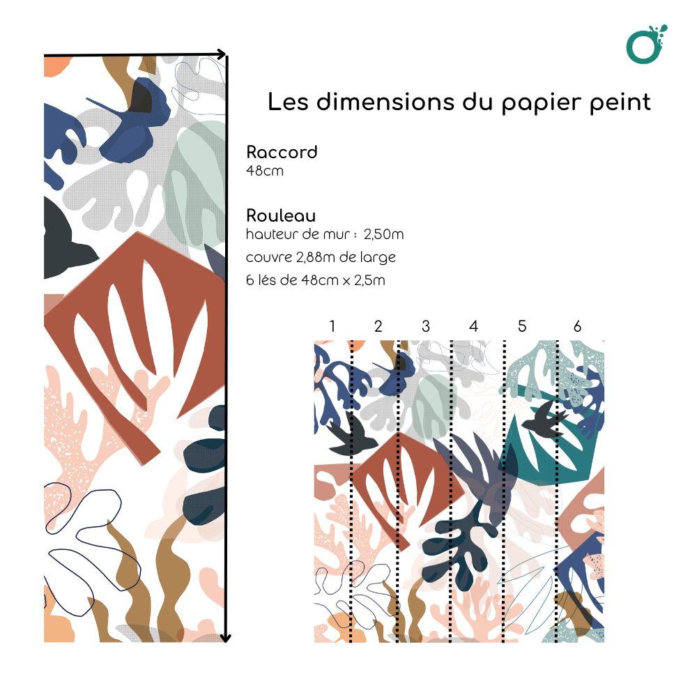 Papier-Peint Algo " Comme Matisse " - Terracotta Ponziane
