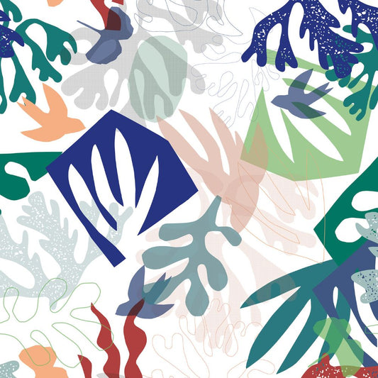 Papier-Peint Algo " Comme Matisse " - Rouge Enflammé