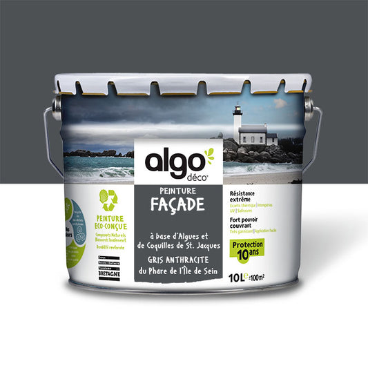 Exterior facade paint Algo Grey - based on Anthracite Grey scallops from the Sein Island Lighthouse